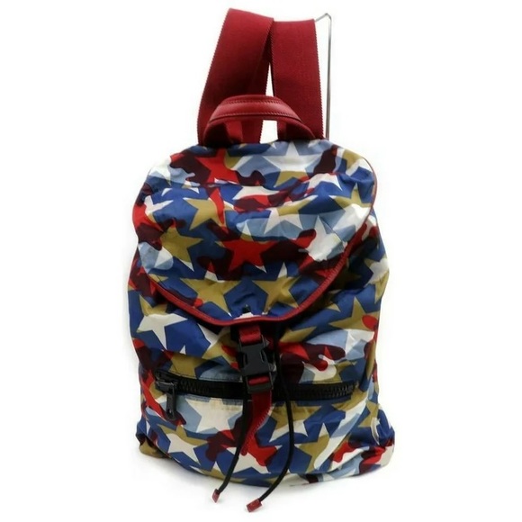 Valentino Garavani Camustars Backpack – Red & Blue Multicolor – Made in Italy - Picture 1 of 7